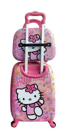 Hello Kitty kids hard case luggage - 4 wheeler plus handled carry case